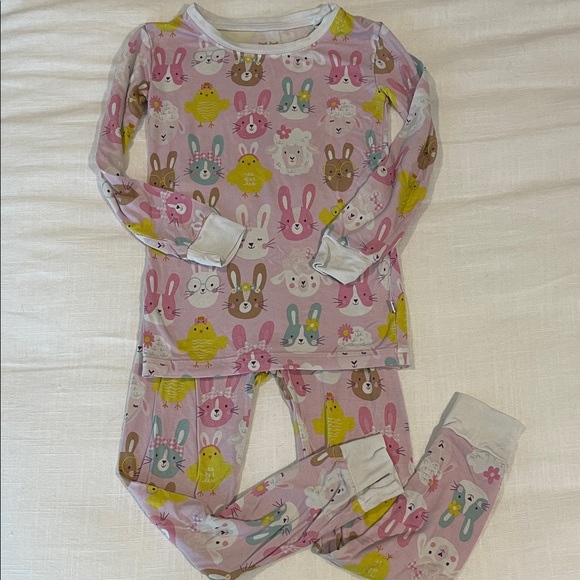 Little Sleepies Charming Easter Print Kids Pajama Set - Pink 3T - Picture 1 of 4